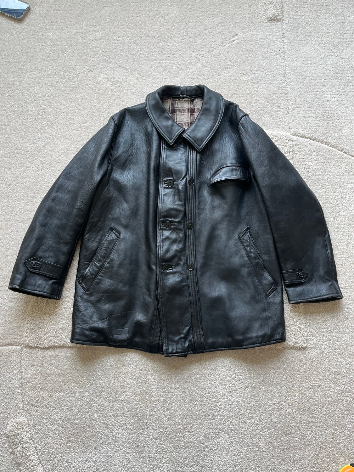 50-60s 프렌치 르 코르뷔지에 레더 자켓 (105-108) 상품이미지2