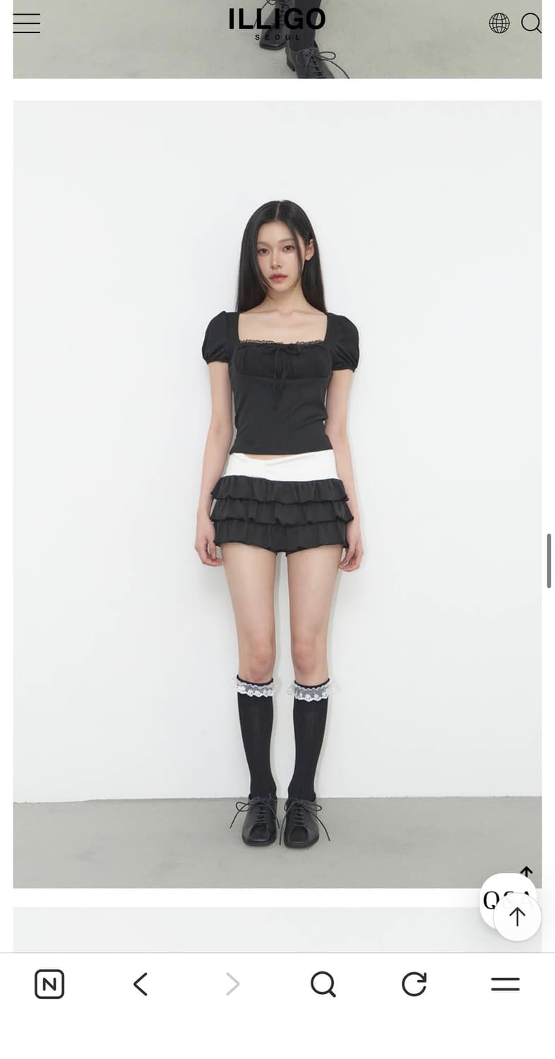 일리고 스퀘어넥 티 블랙 새상품 (68000원) 상품이미지1