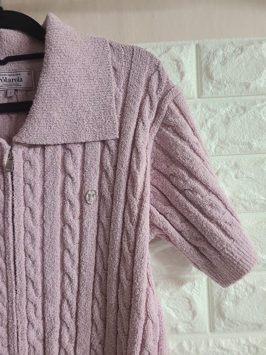 로라로라 케이블 반팔 크롭 니트 상품이미지5