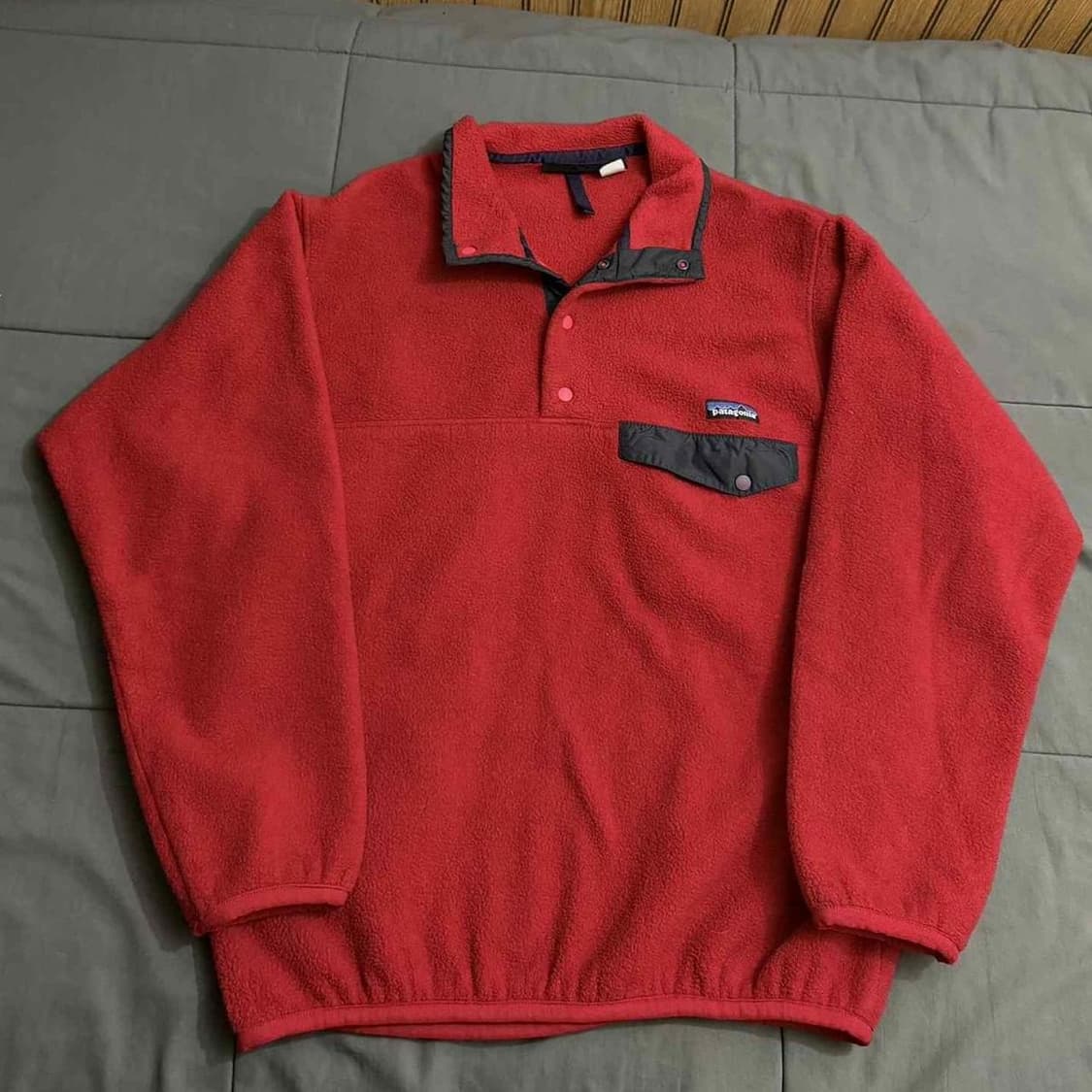 12FW 파타고니아 클래식 신칠라 스냅-티 플리스 풀오버 레드/블랙 상품이미지1