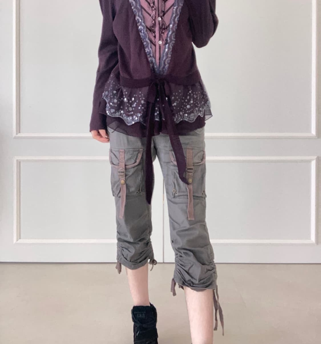 camo shirring cargo pants 상품이미지3