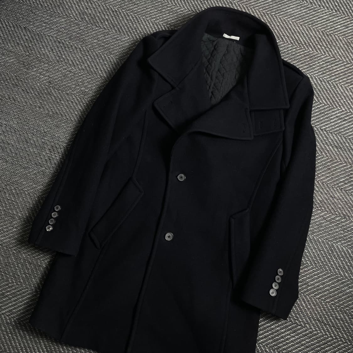 Andz 지오지아 모직 피코트 블랙y 4031 상품이미지1