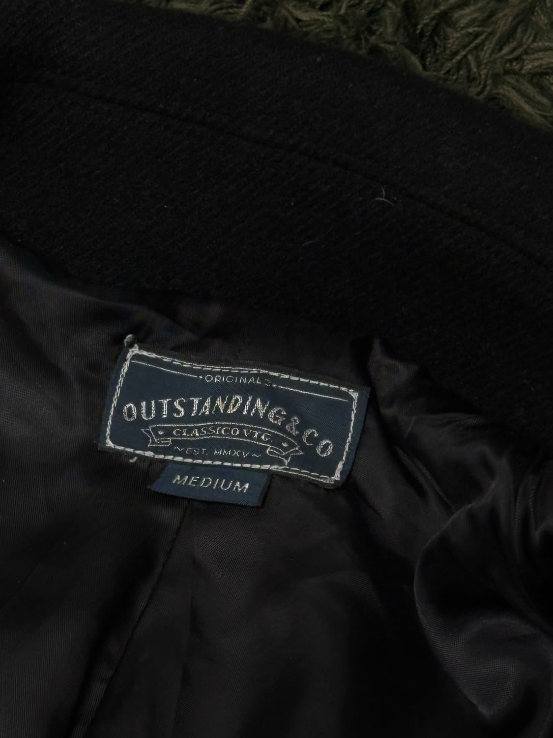 아웃스탠딩 울 발마칸 코트 블랙 상품이미지5