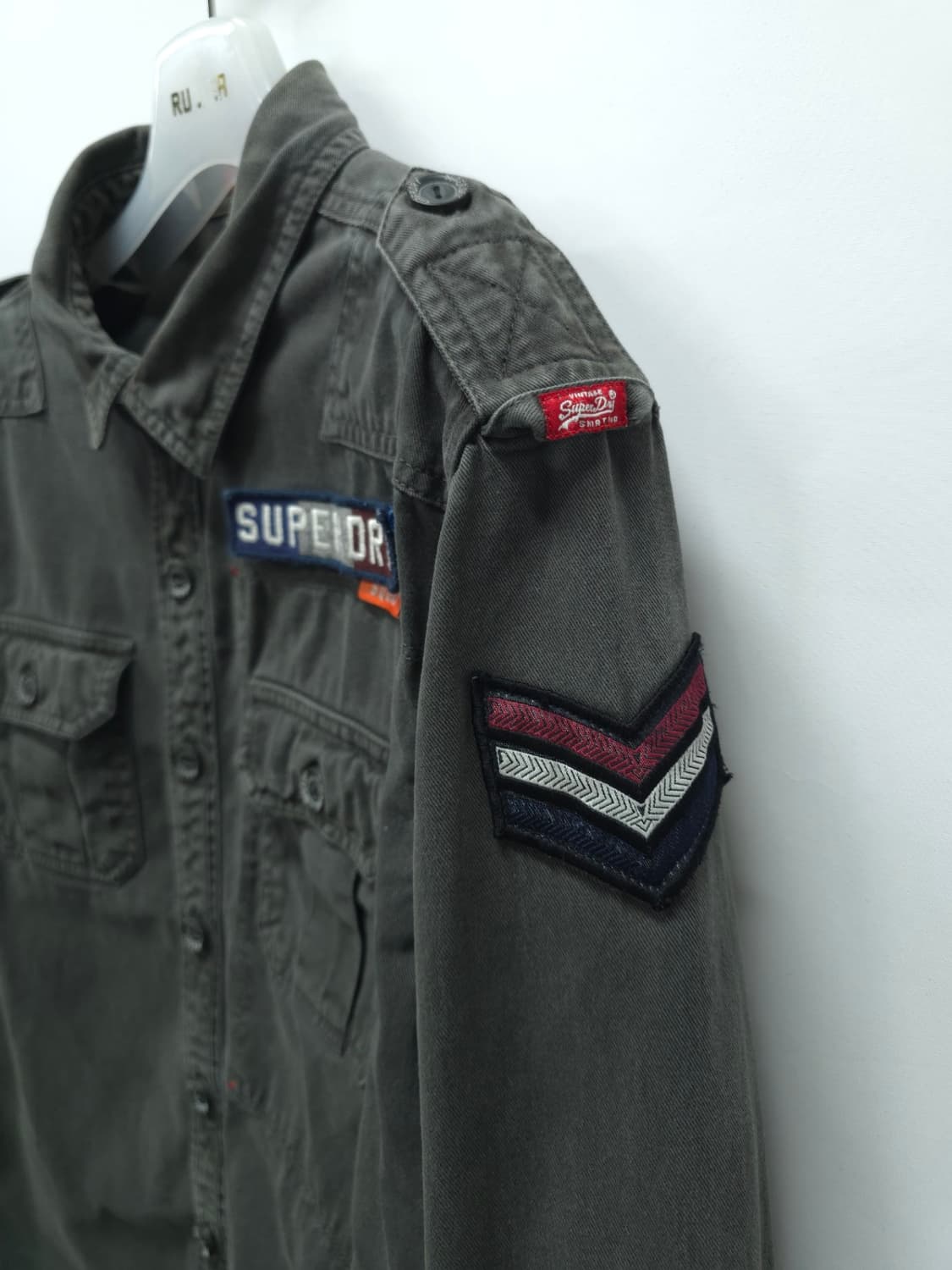 슈퍼드라이 빈티지 패치 밀리터리 워크 셔츠 (100) 상품이미지4