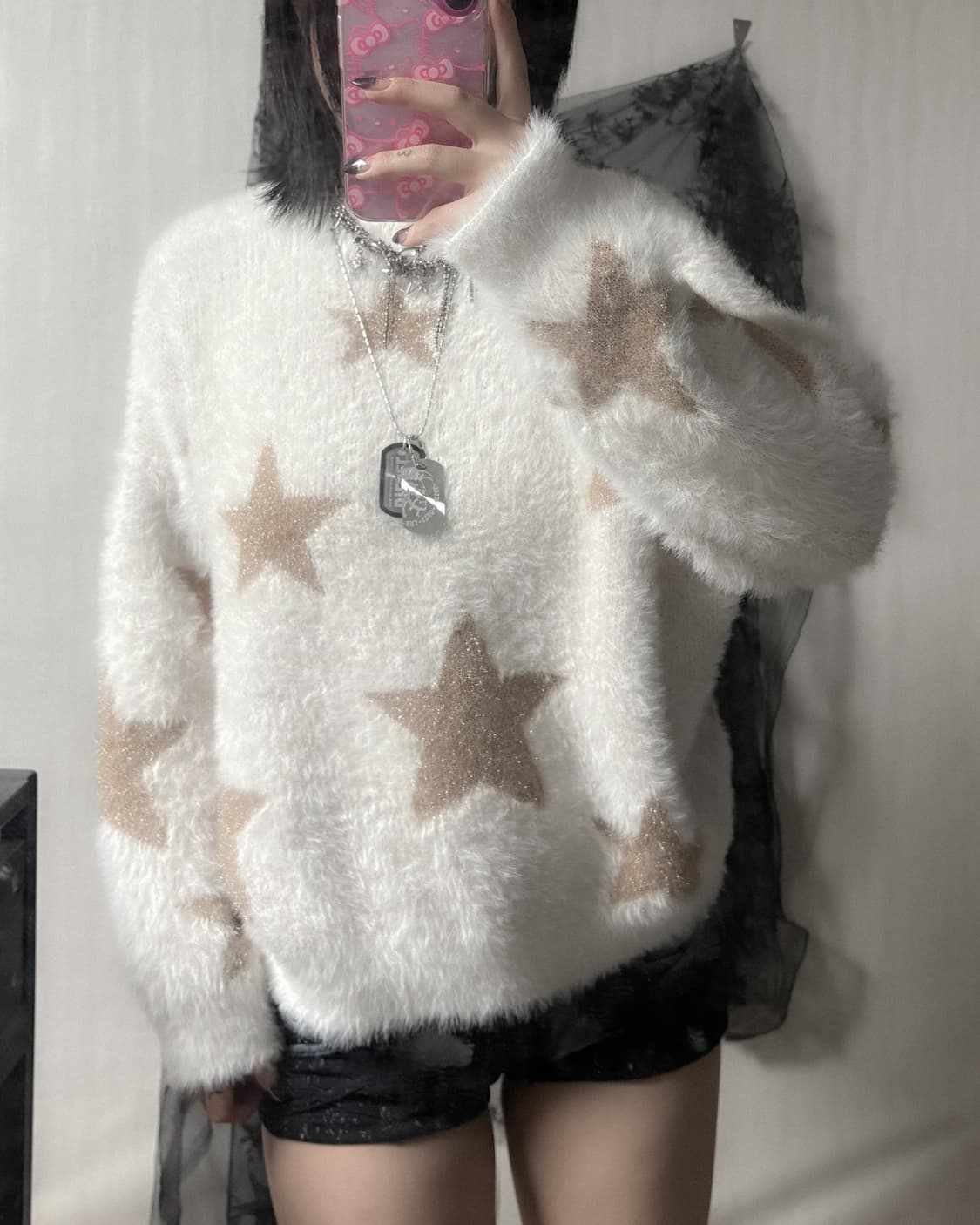 y2k 글리터 스타 퍼 니트 상품이미지2