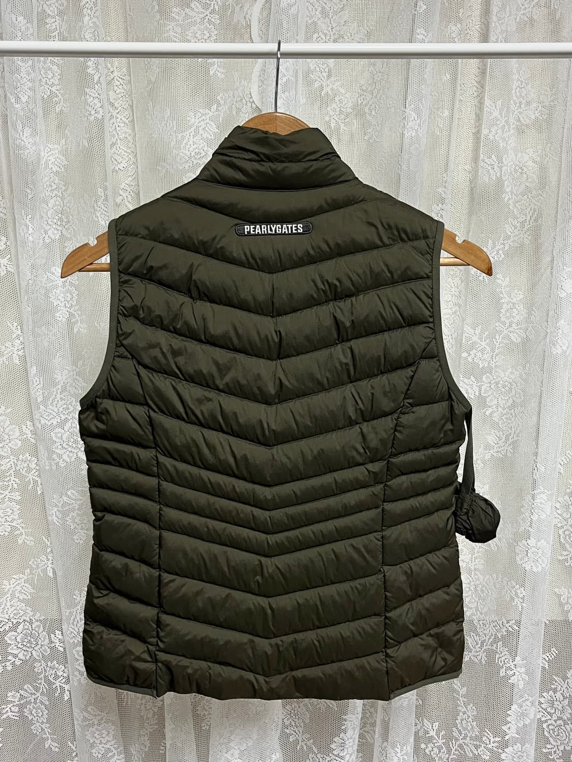 1) 파리게이츠 구스다운 경량패딩 조끼 카키 상품이미지2