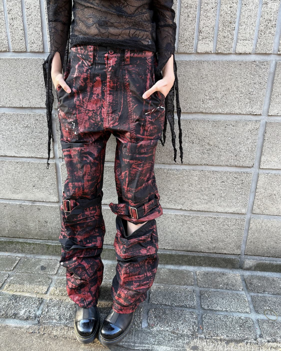 올 페인팅 디테일 레이버 팬츠 상품이미지3