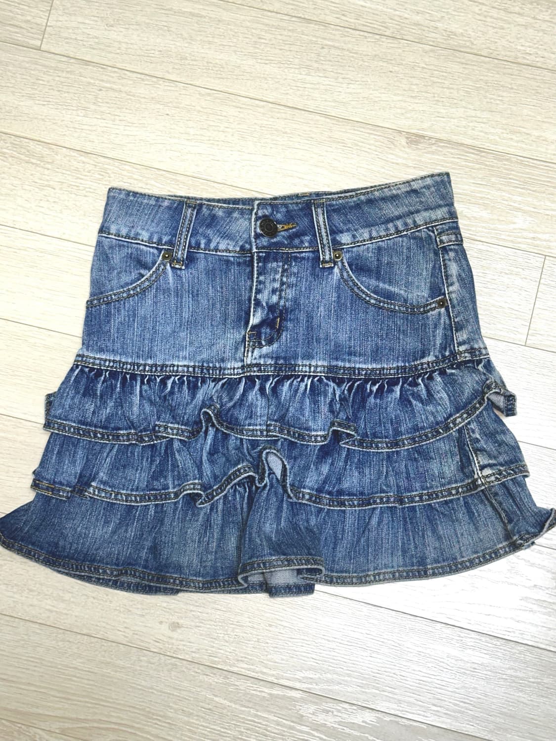 (Vintage) 빈티지 캉캉 미니 청스커트 상품이미지1