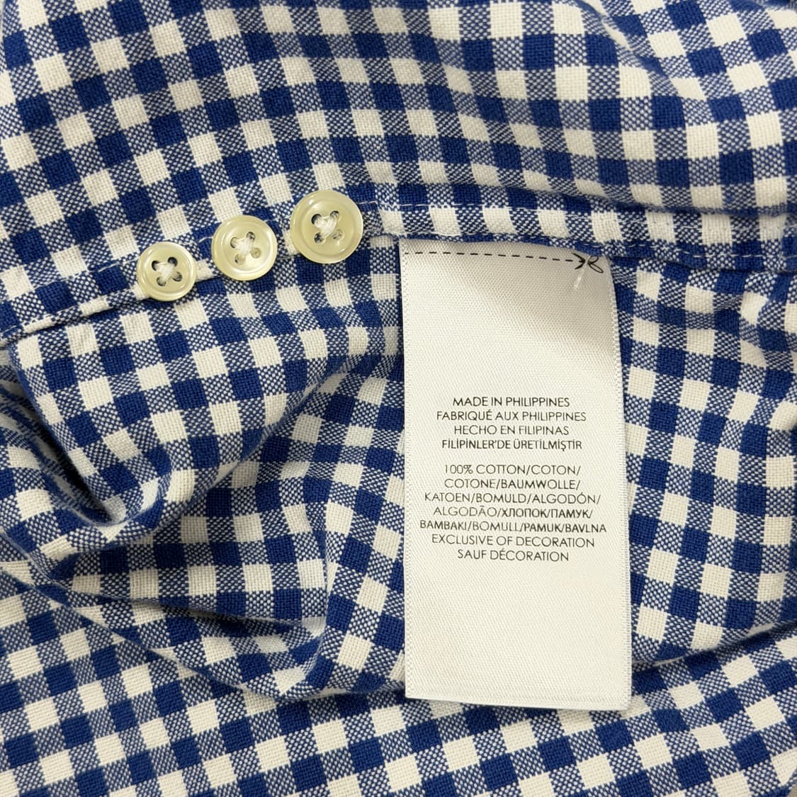 폴로 랄프로렌 체크 블루 셔츠 남방 S 상품이미지5