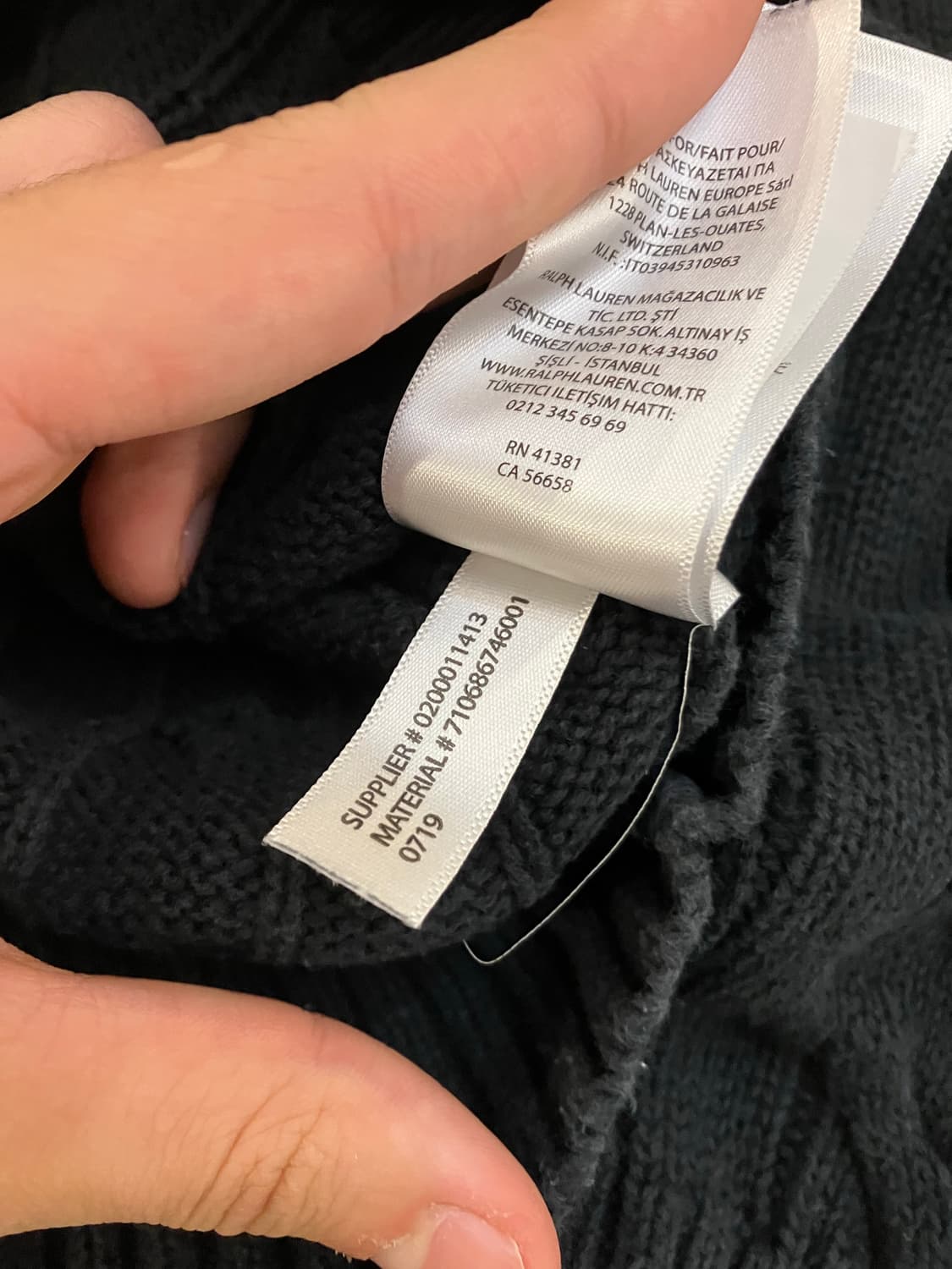 폴로 랄프로렌 신형 꽈배기 케이블 니트 블랙 상품이미지6