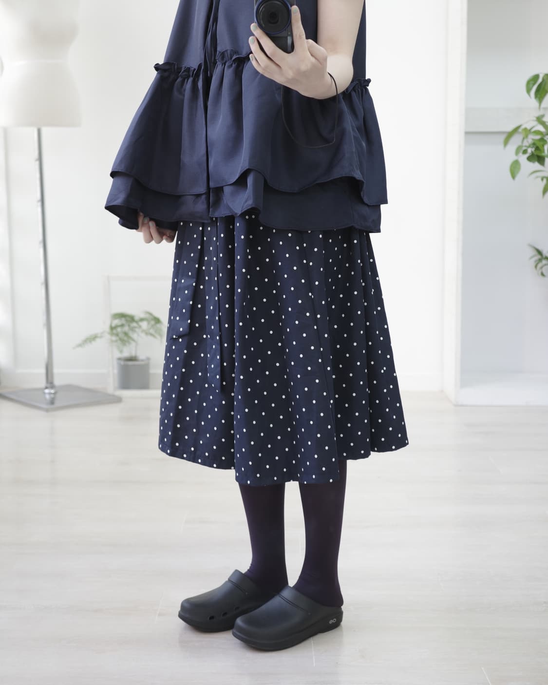  Dot navy skirt 상품이미지2