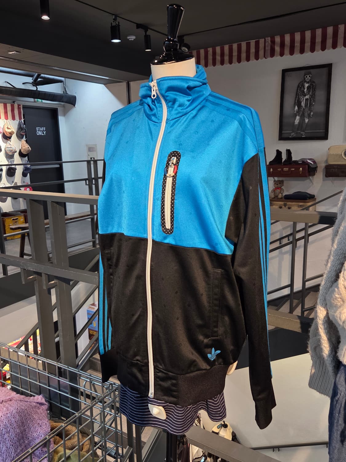 ADIDAS 아디다스 블루블랙 도트집업 상품이미지1