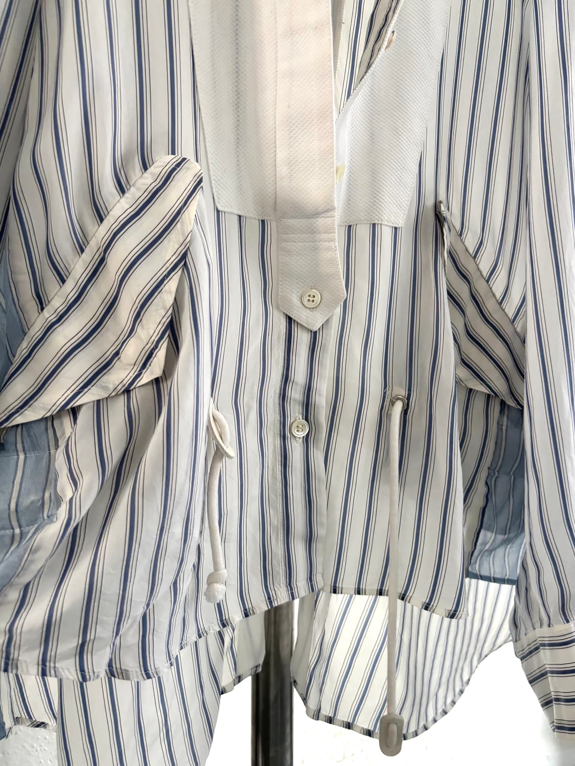 Sacai 사카이 스트라이프 언발란스 셔츠 상품이미지8