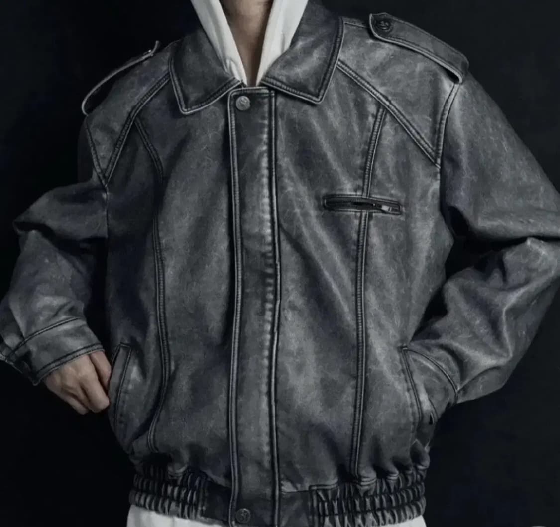 시너진 레더 봄버 그레이 상품이미지1