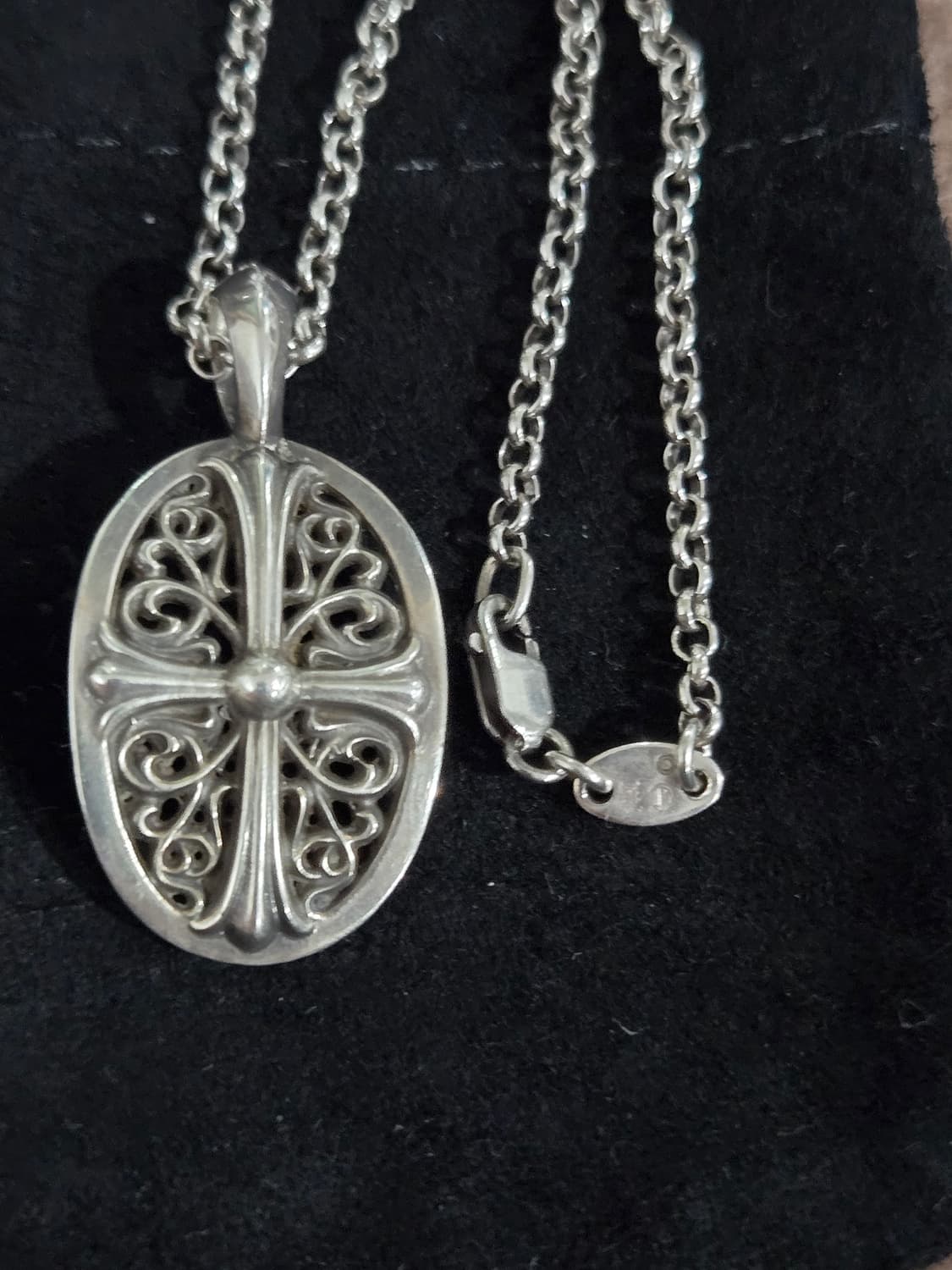 크롬하츠 오발 펜던트&롤체인20인치 정품 상품이미지4