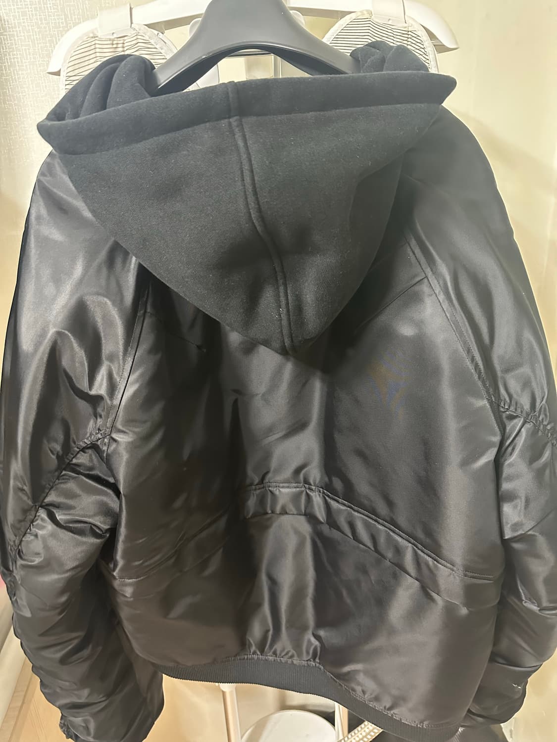 [1]파아카이브 오버사이즈 후드 봄버 블랙 상품이미지4