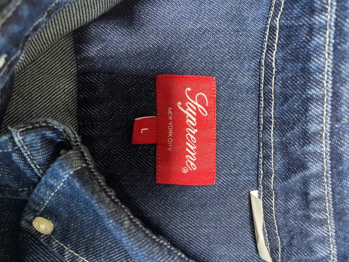 슈프림 스몰박스 셔츠 데님 L 상품이미지4