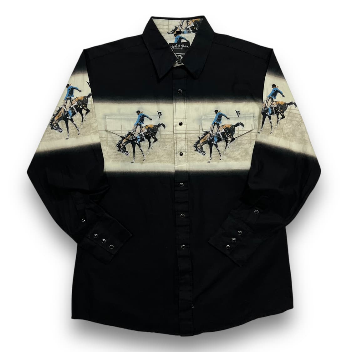 화이트 호스 웨스턴 승마 다크 빈티지 긴팔 셔츠 상품이미지1