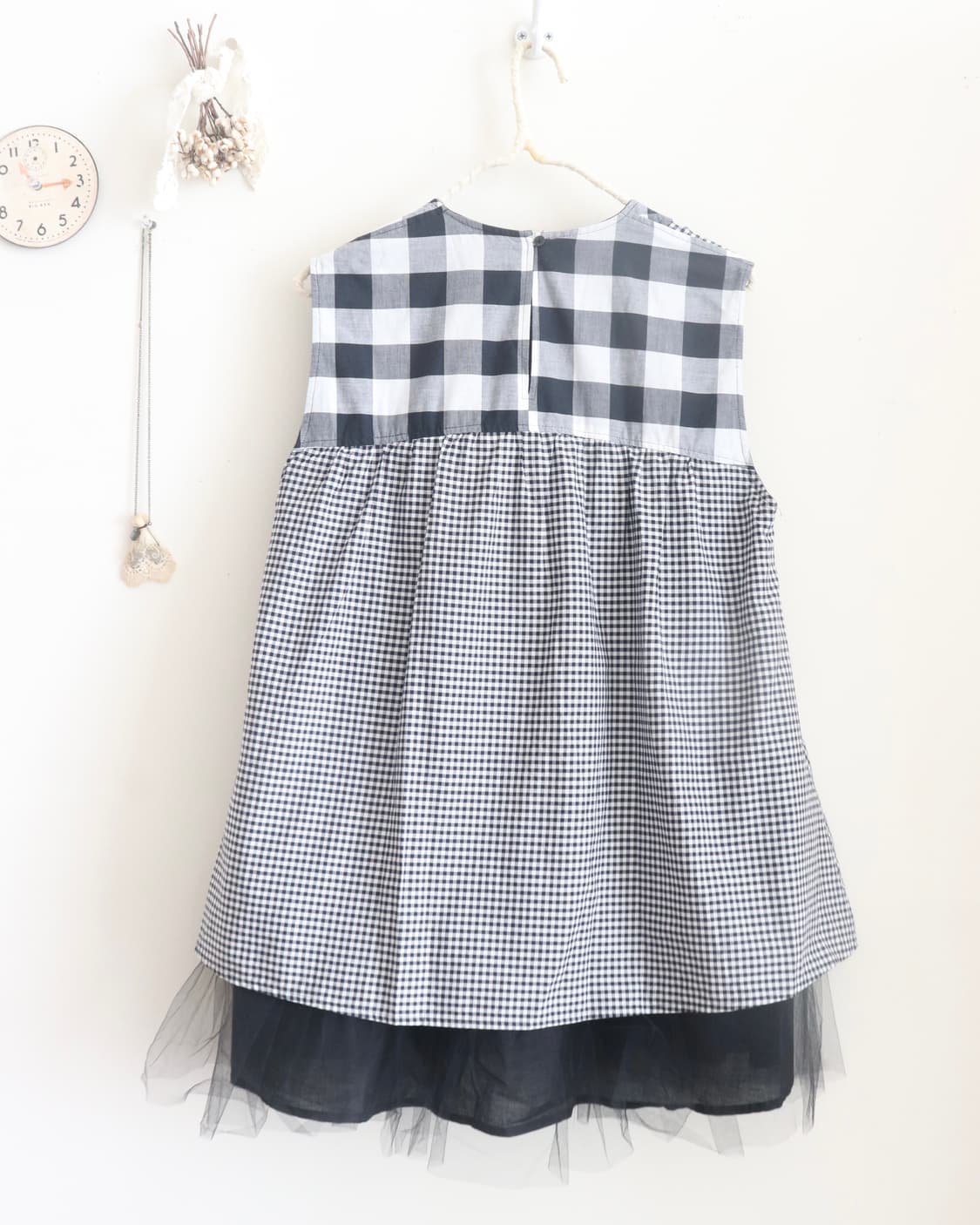 [Beams Boy] Tori-To Check Tulle Blouse 상품이미지10
