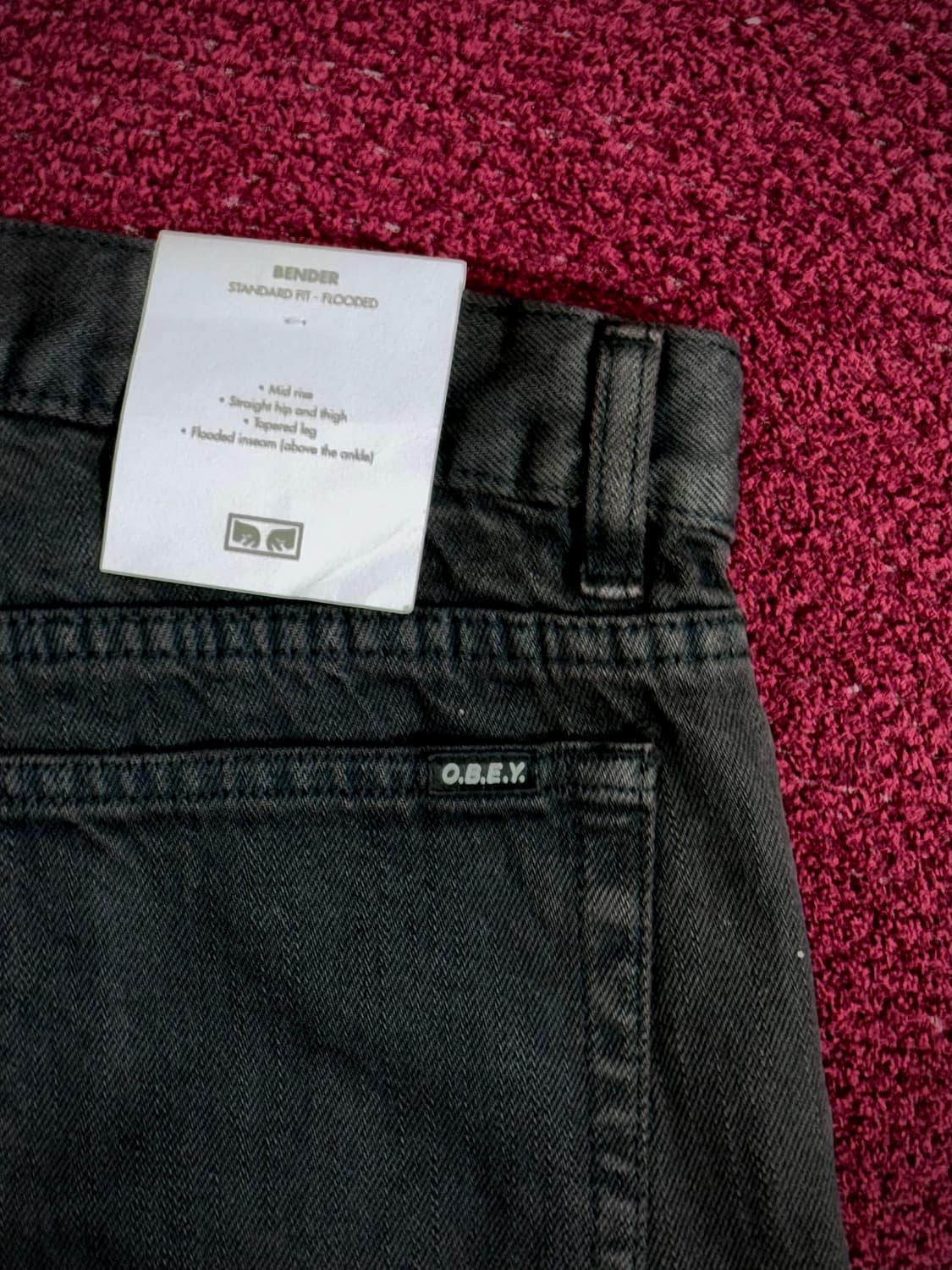 OBEY 데님 흑청 팬츠 33 (택 미제거) 상품이미지6