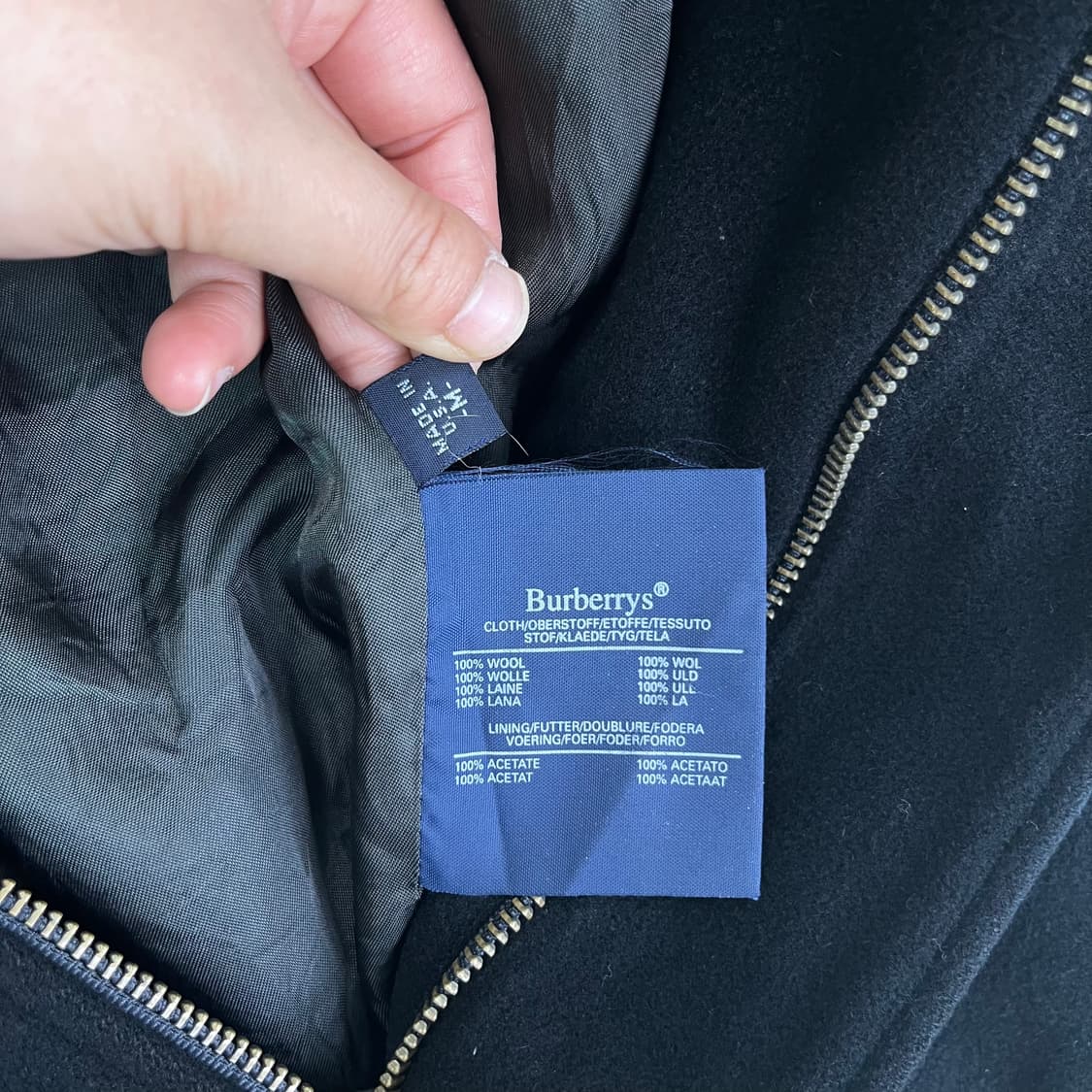 100 버버리 90s 울 블루종 자켓 상품이미지5
