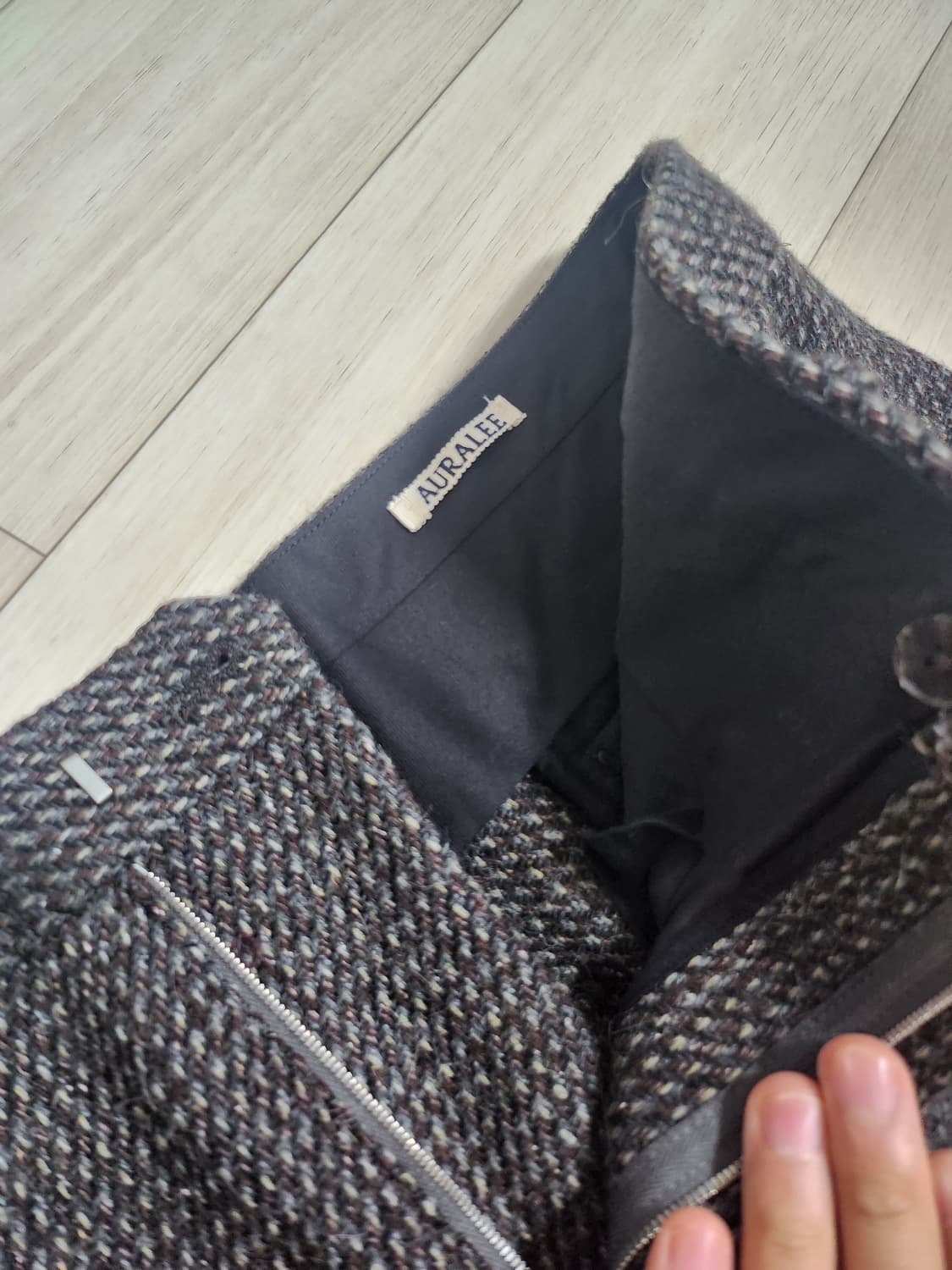 오라리 알파카 울 실크 트위드 슬랙스 5 상품이미지4