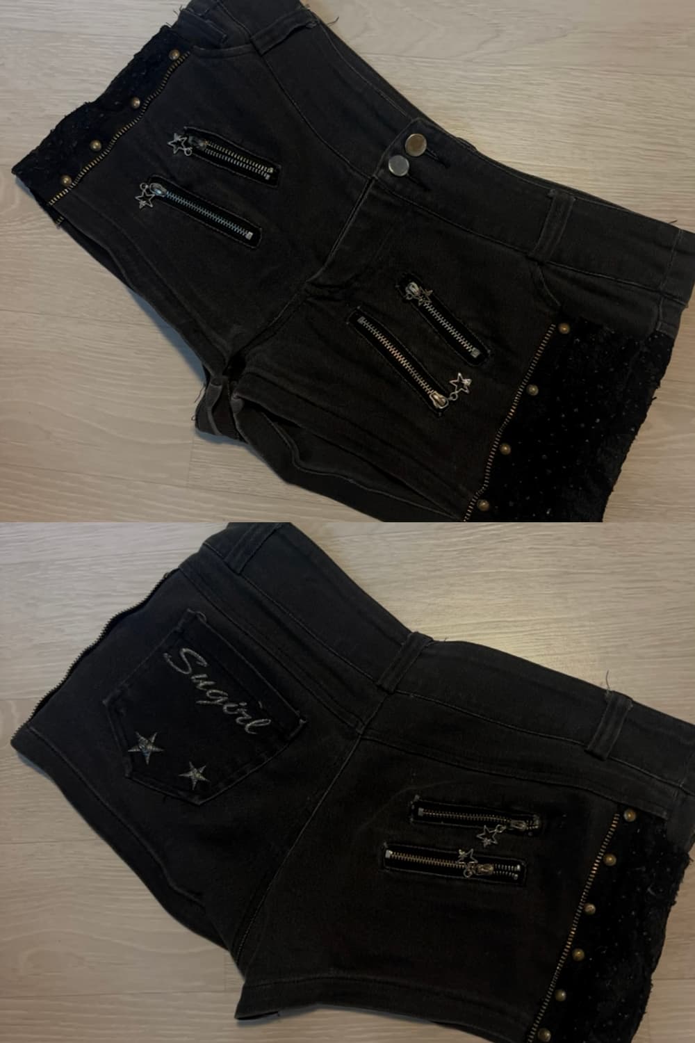 vintage funk top denim shorts set 상품이미지3