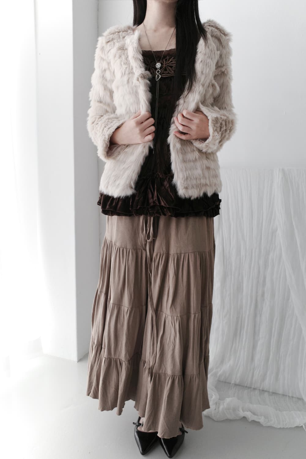 lace shirring skirt  상품이미지9