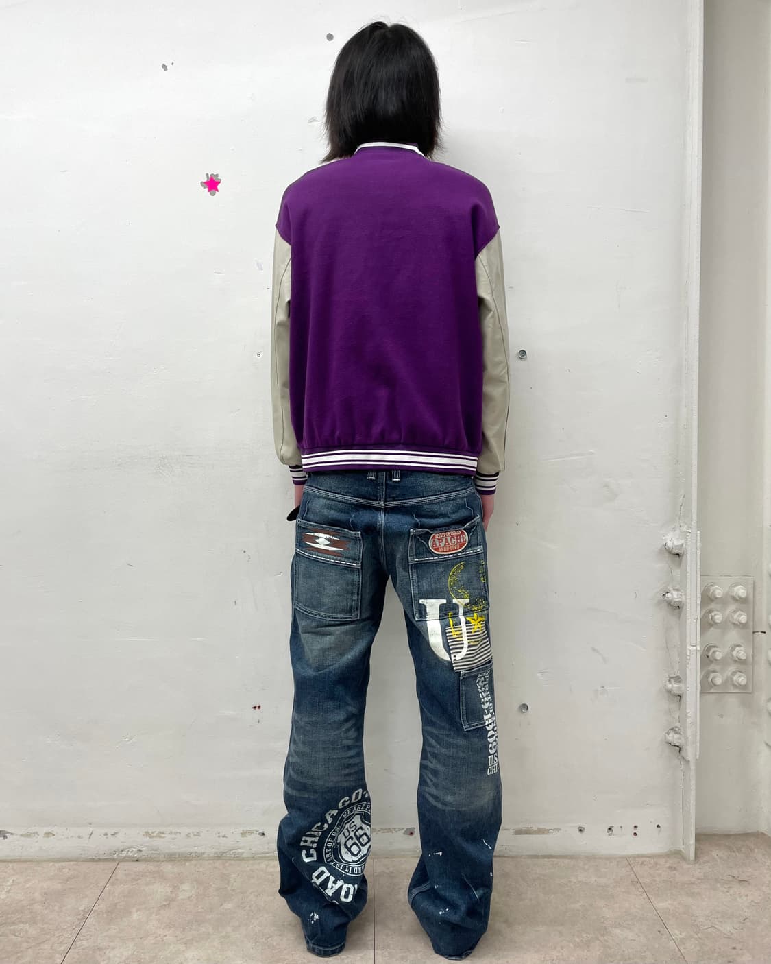 B bone purple stadium jacket 상품이미지5