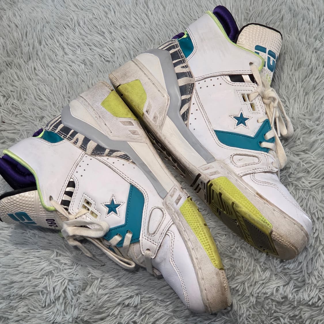 8w-20:컨버스 ERX 하이 화이트 터콰이즈 퍼플 260mm CONVE 상품이미지7