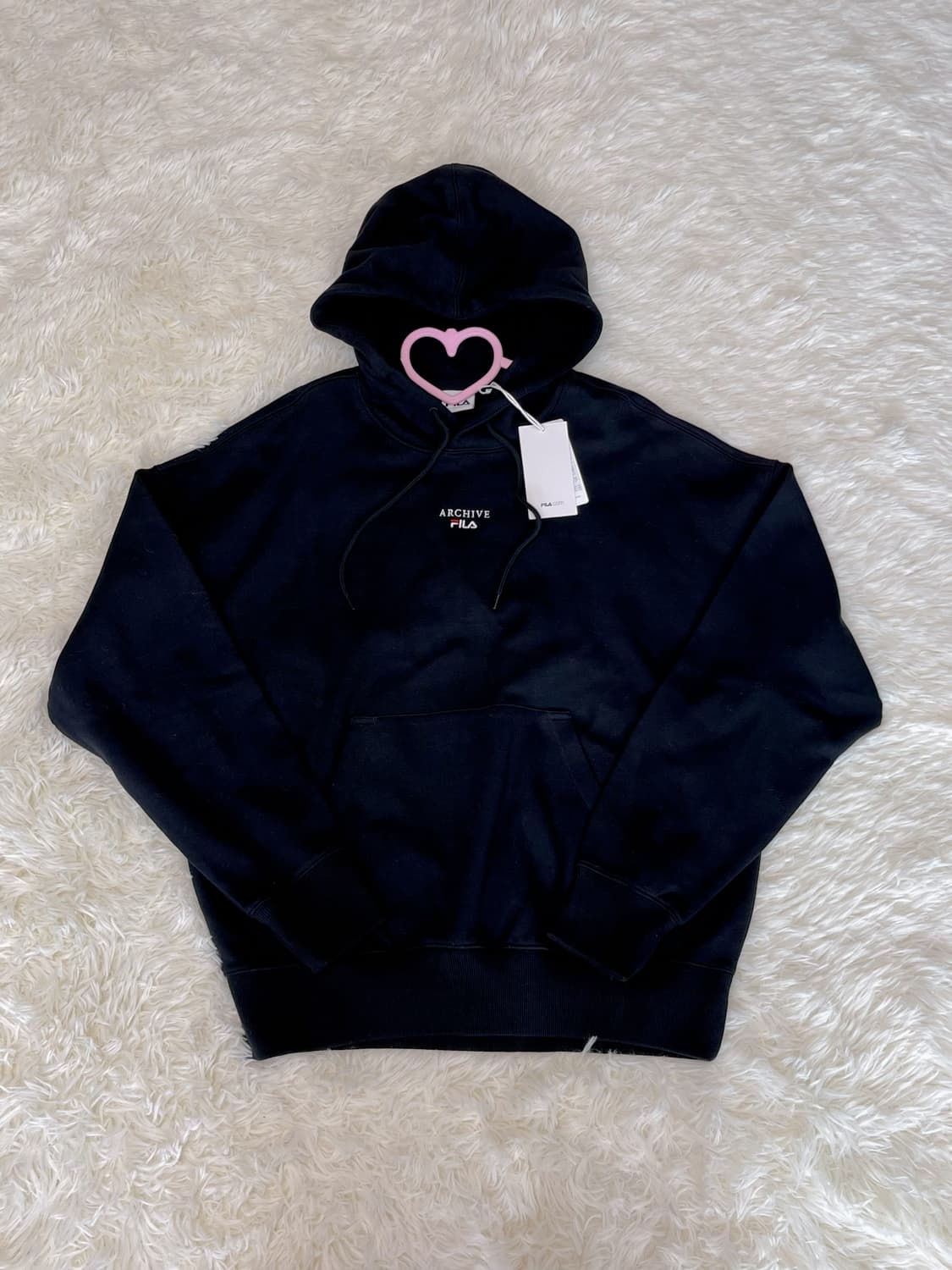 (새상품) 휠라 블랙 후드티 상품이미지1