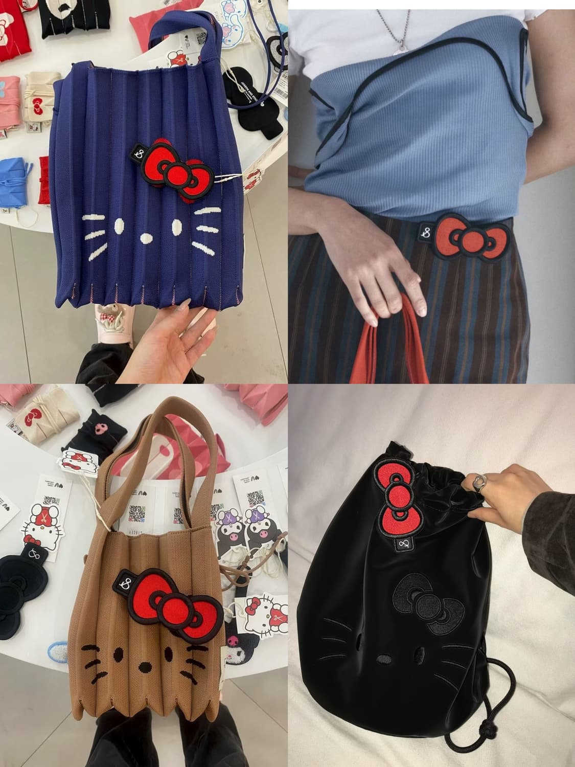 고양이 헬로키티 조셉앤스테이시 레드 블랙 리본 상품이미지1