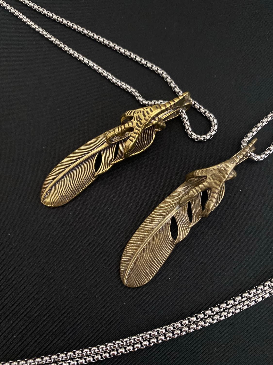 빈티지 깃털 팬던트 목걸이(무광 브론즈 톤) 상품이미지5