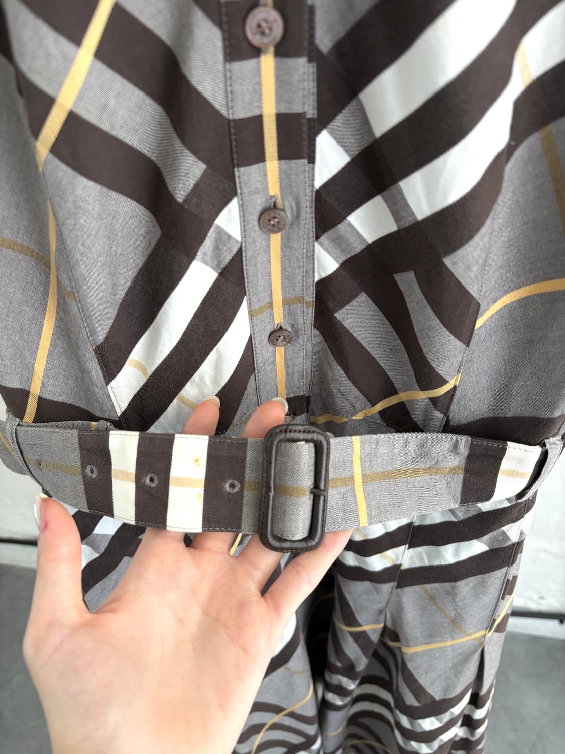 Burberry 버버리 체크 벨티드 셔츠 원피스 상품이미지5