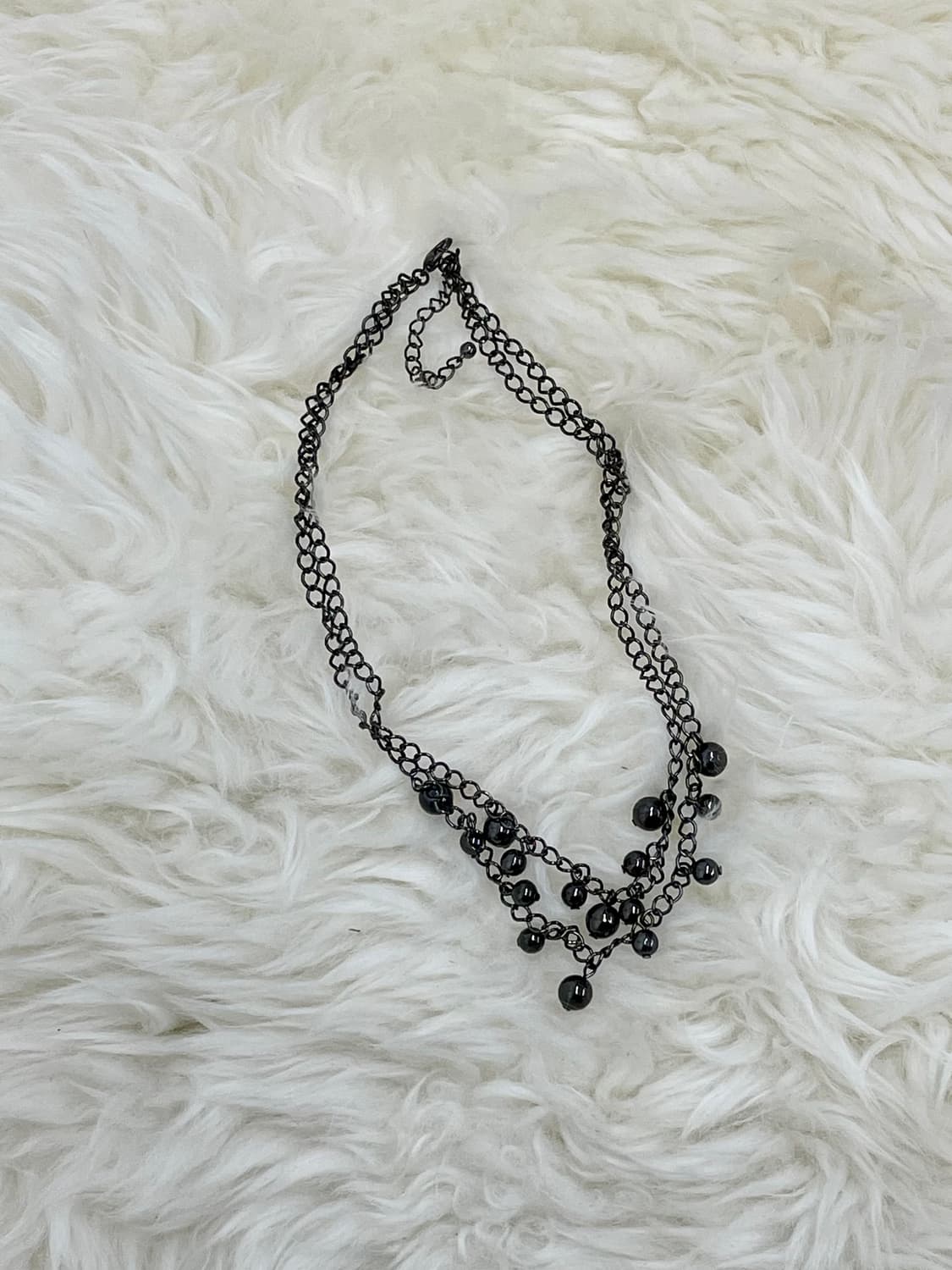 블랙 드롭 레이어드 네크리스 상품이미지1