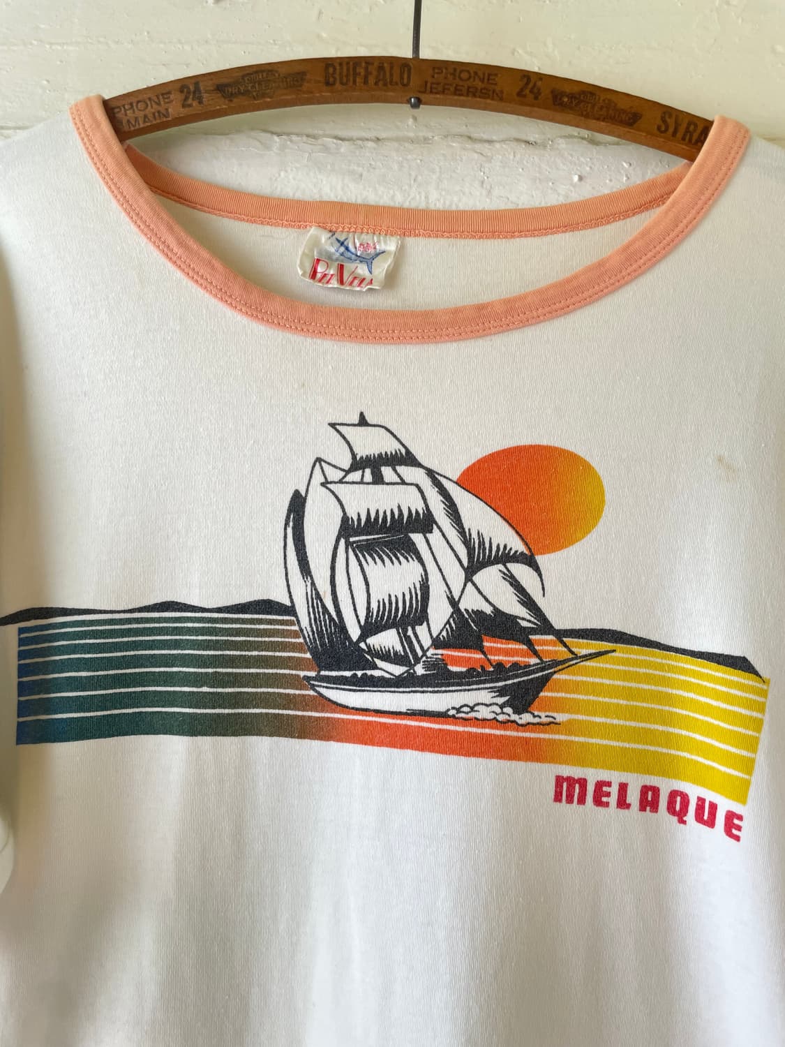 1980-90's Vintage MELAQUE Ringer T-shirt 상품이미지2