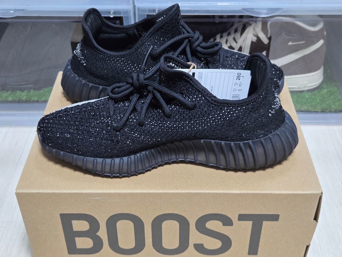 [판매](260)아디다스 이지 부스트 350 V2 코어 블랙 화이트 상품이미지3