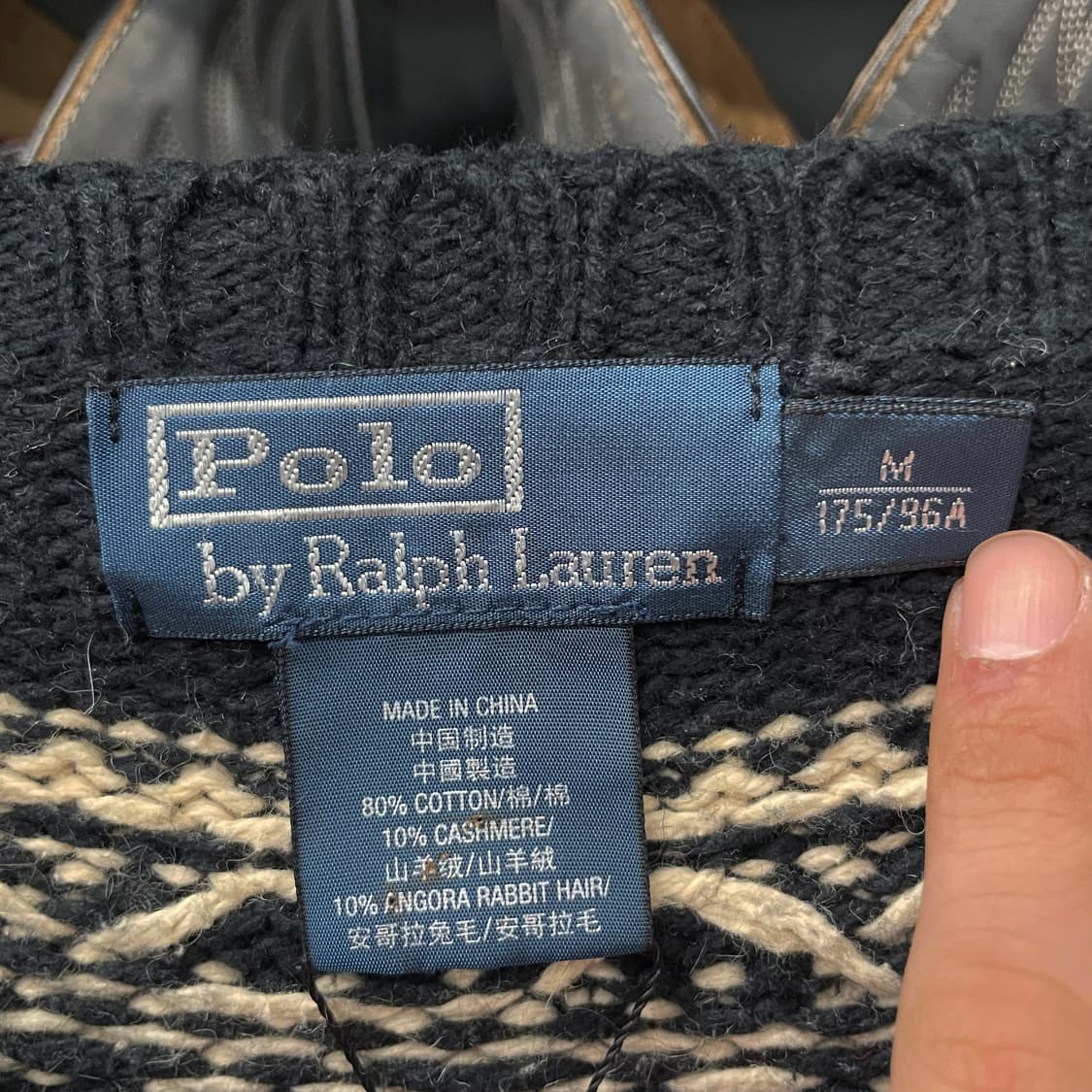 90s 폴로 랄프로렌 노르딕 스키 패턴 브이넥 니트 스웨터 N30 상품이미지6