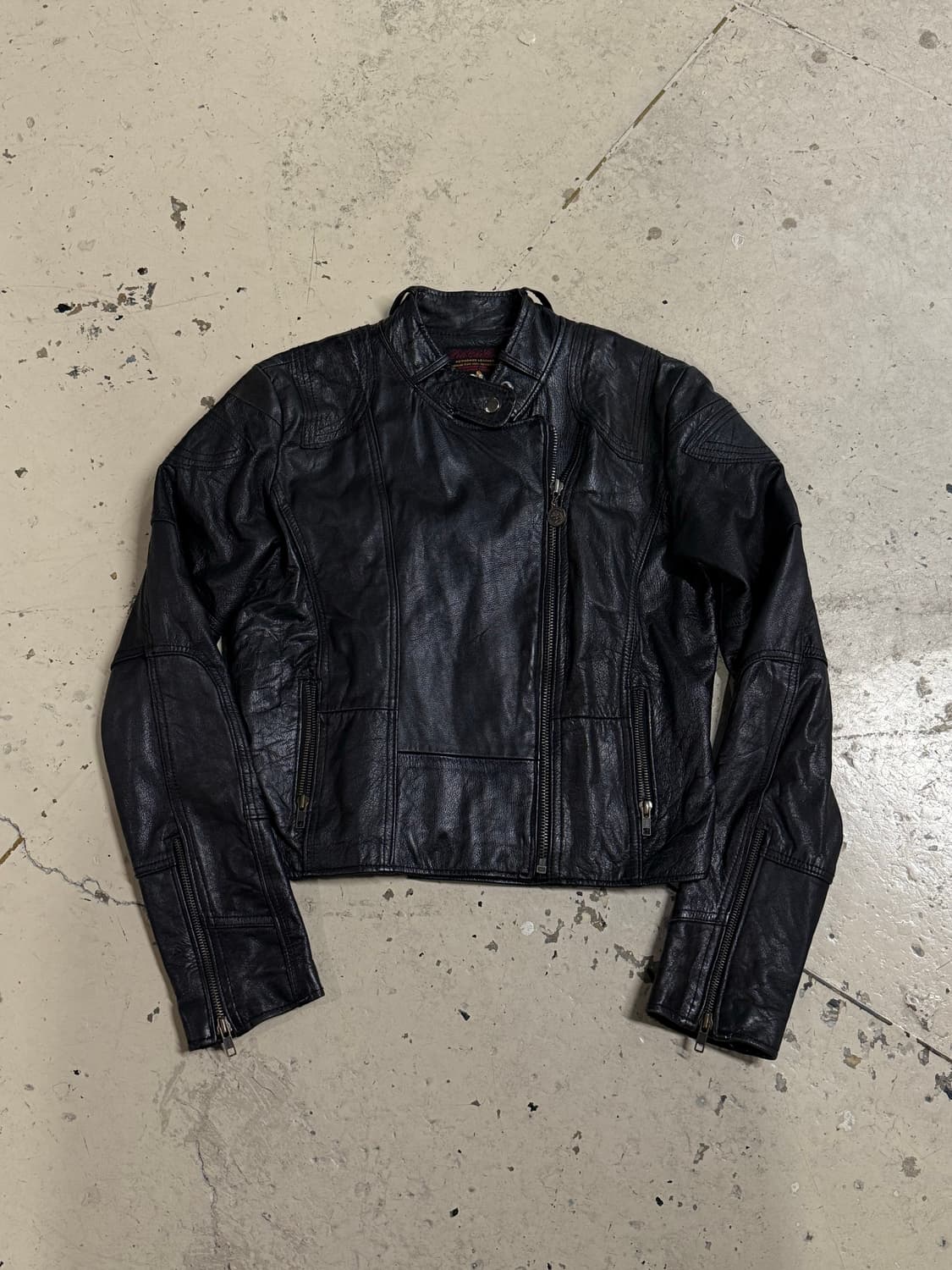 neck button biker mood leather jk 상품이미지4