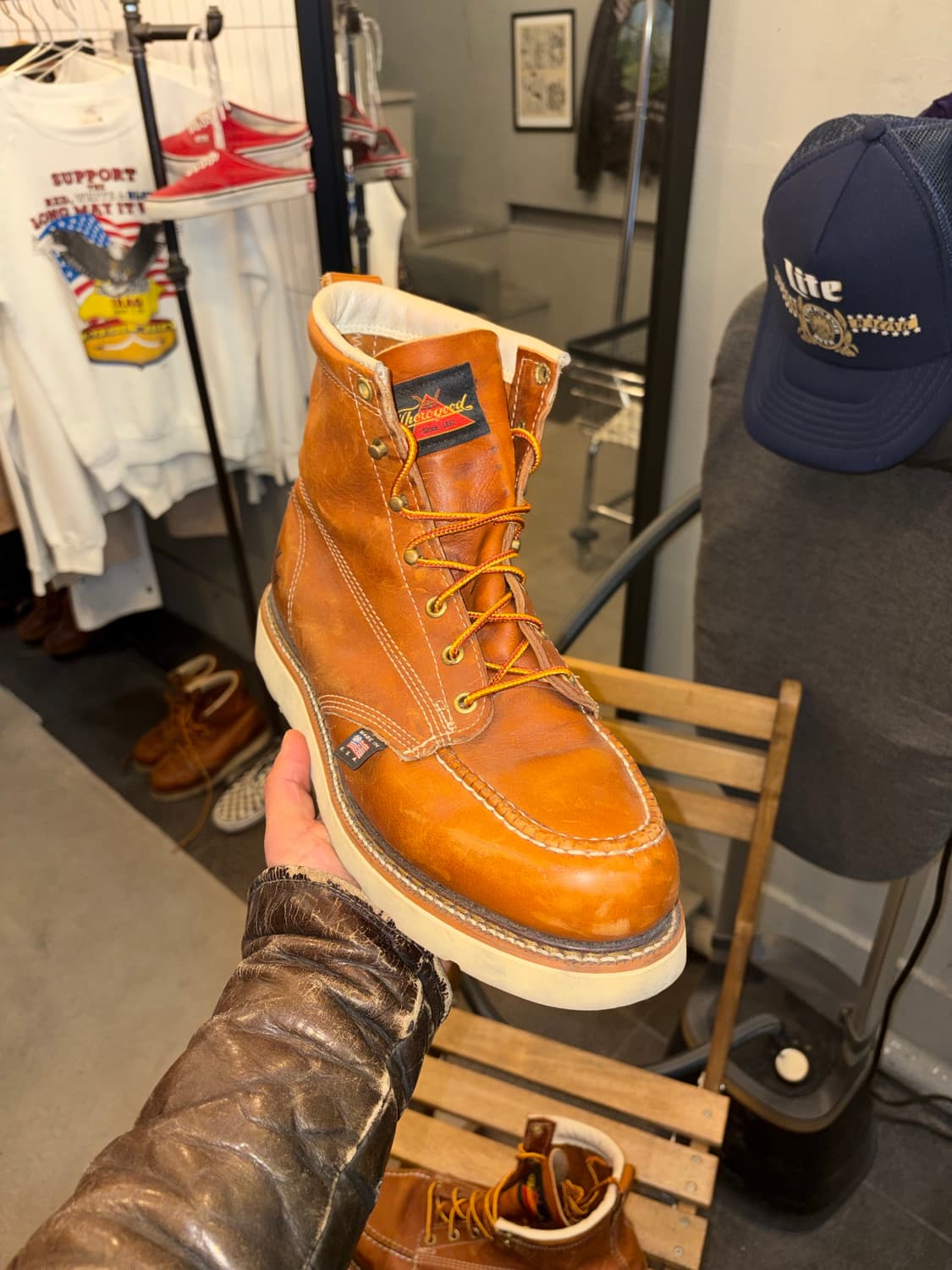 Thorogood USA moc toe leather boots 10D 상품이미지6