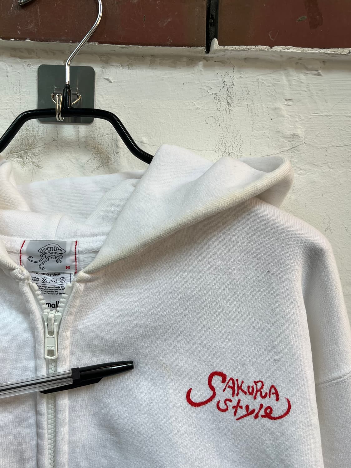 Matildy 재패니즈 그래픽 화이트 후드집업 S 상품이미지5