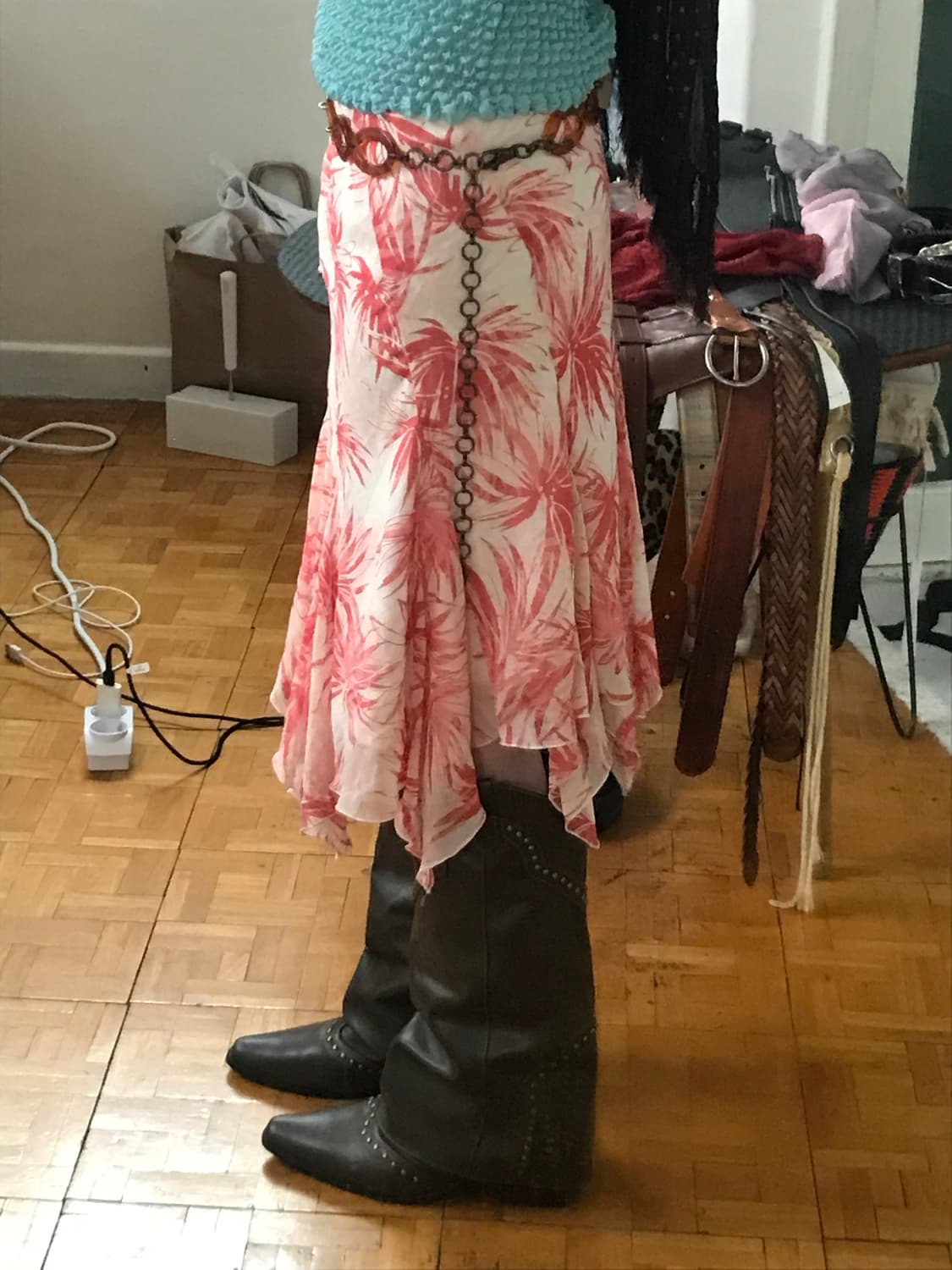vintage ruffle pattern skirt (26inch) 상품이미지4