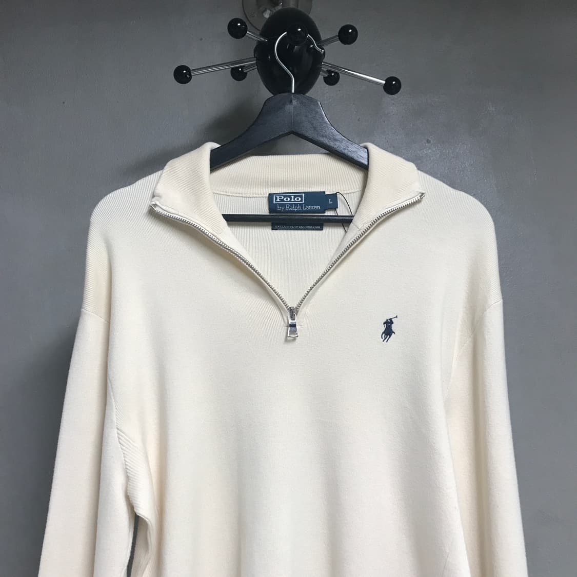 폴로 랄프로렌 반집업 맨투맨 아이보리 L 상품이미지2