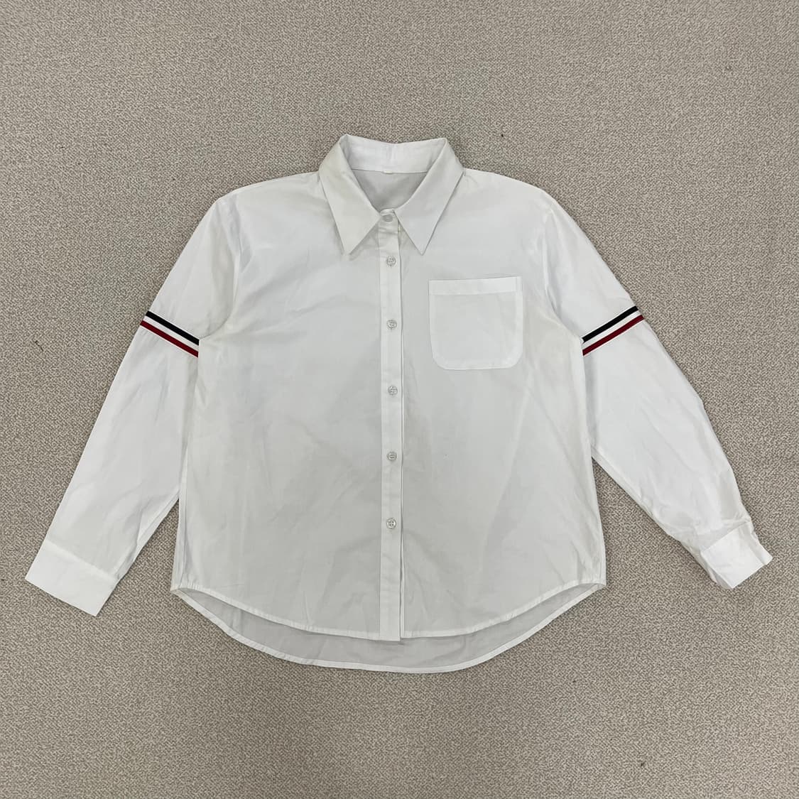 실측확인 사선완장 옥스포드 셔츠 남방 0123M 상품이미지1