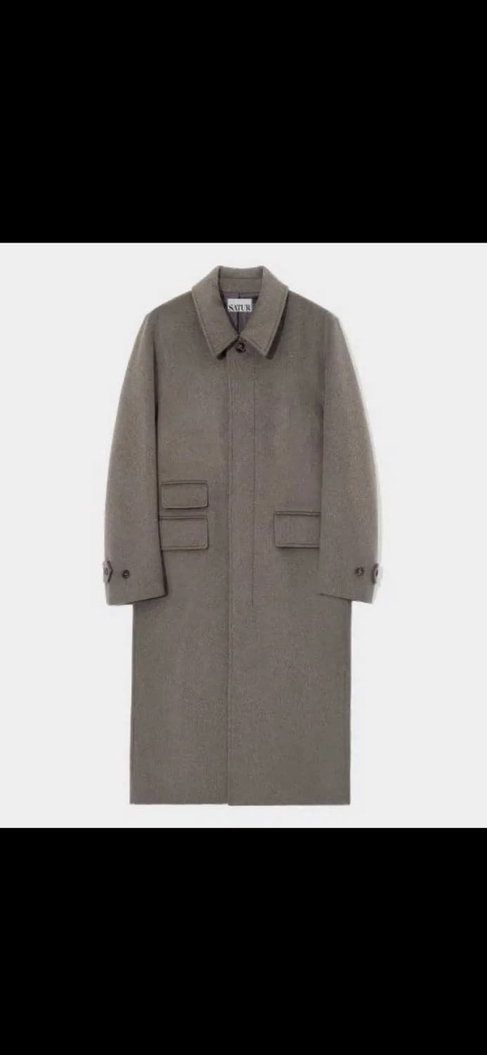 SATUR (세터) 롱 코트 멜란지 브라운 L 판매합니다. 상품이미지1