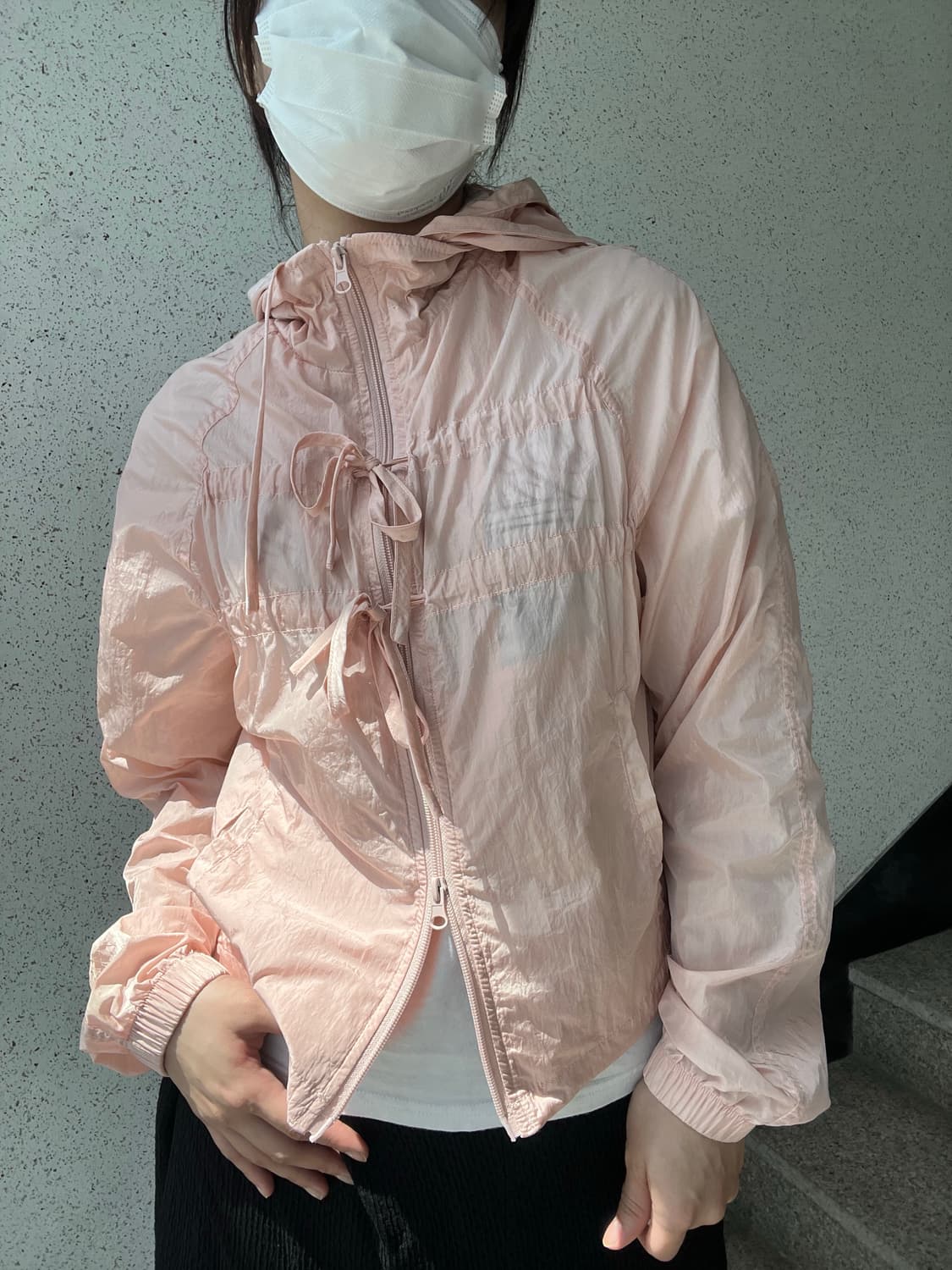 파르티멘토 우먼 시어 리본 셔링 후디 자켓 상품이미지6