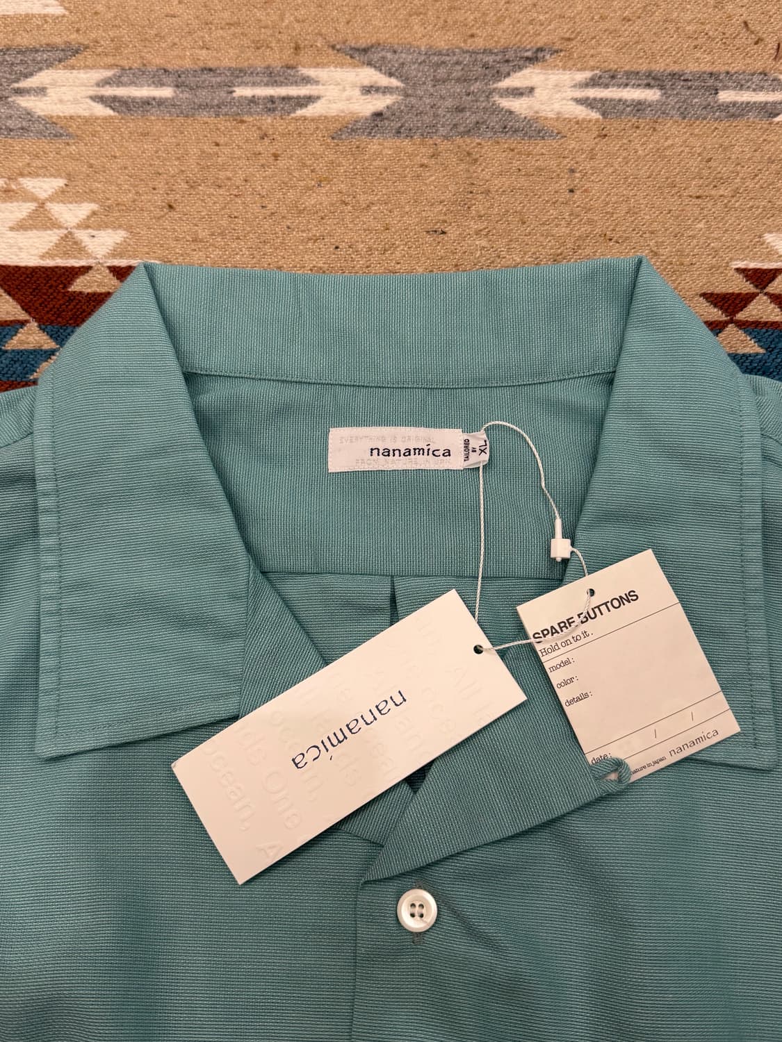 [XL][110] 나나미카 오픈카라 파나마 숏슬리브 셔츠 민트 상품이미지7