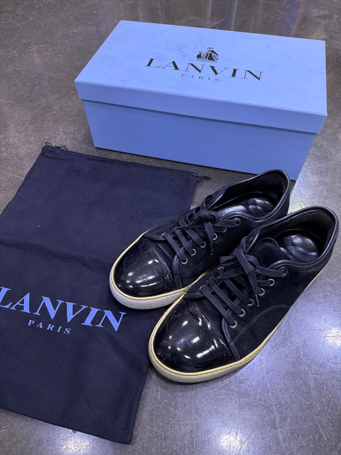 랑방 벨루어 스웨이드 스니커즈 블랙 5 사이즈 240 상품이미지10