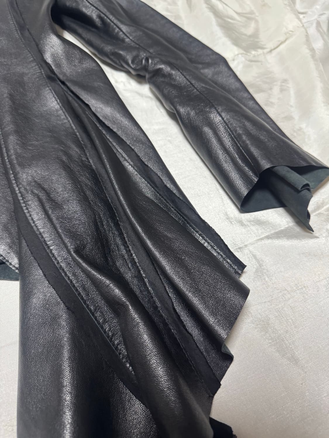 00s Mode Shirring Ramskin Leather Jacket 상품이미지4