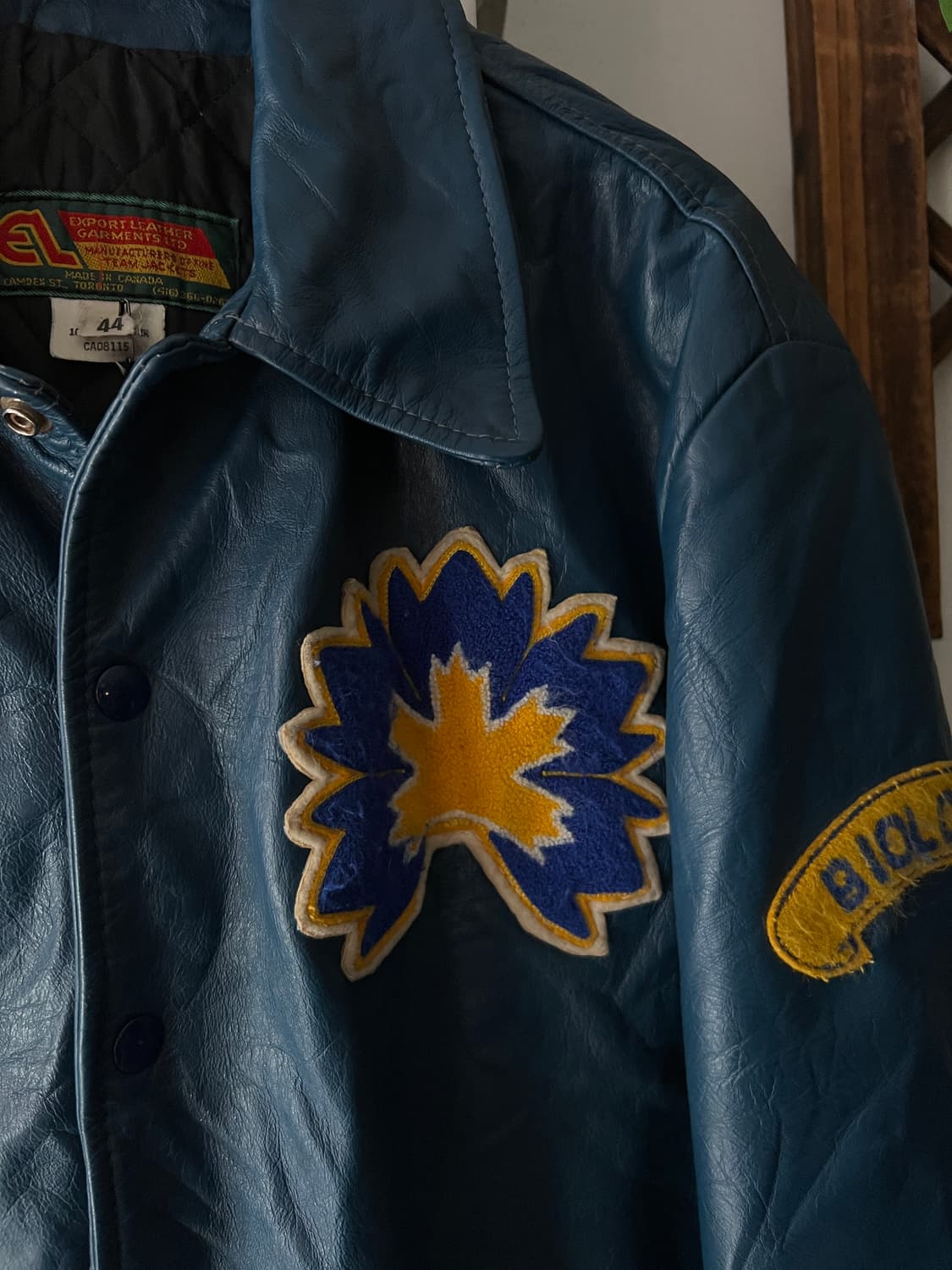 [L]80s USA 빈티지 WINDSOR 유니버시티 비건레더 바시티 자켓 상품이미지3